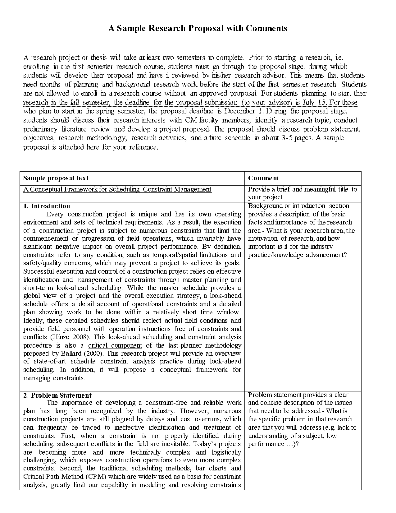 example of project study report