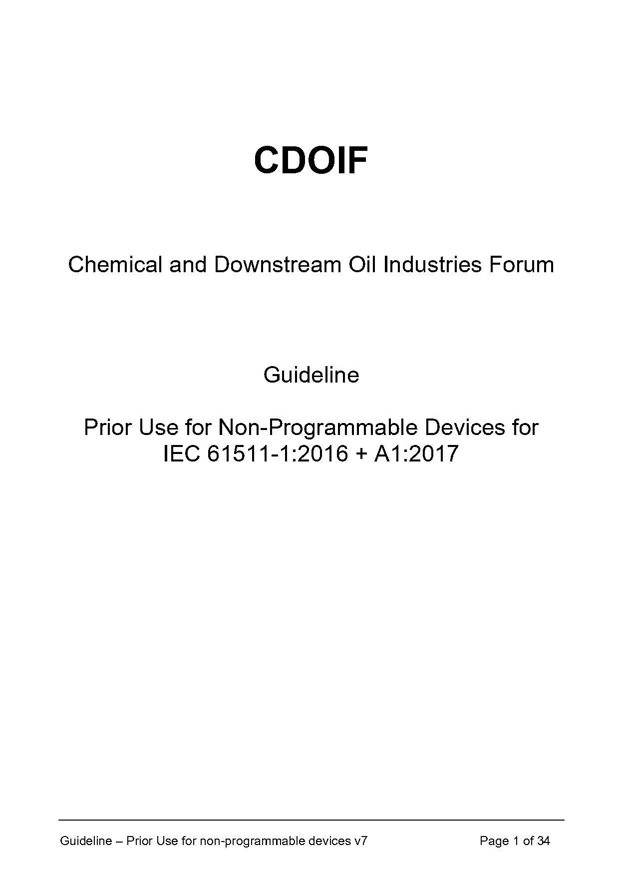 cdoif guidance functional safety