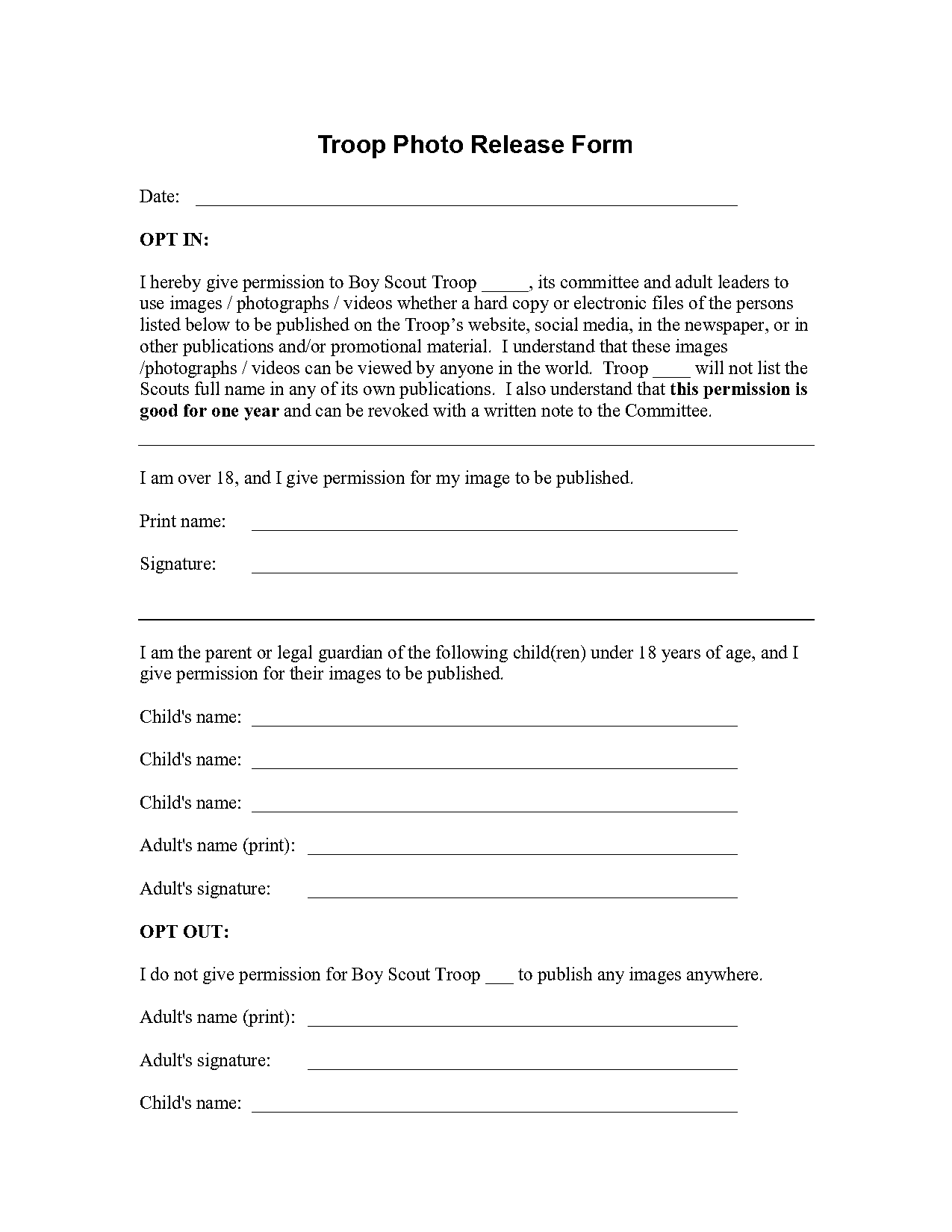 photography release form template