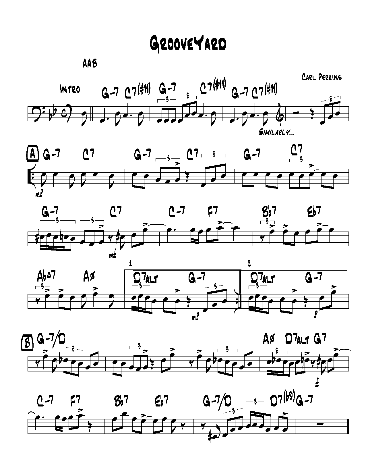 grooveyard sheet music pdf