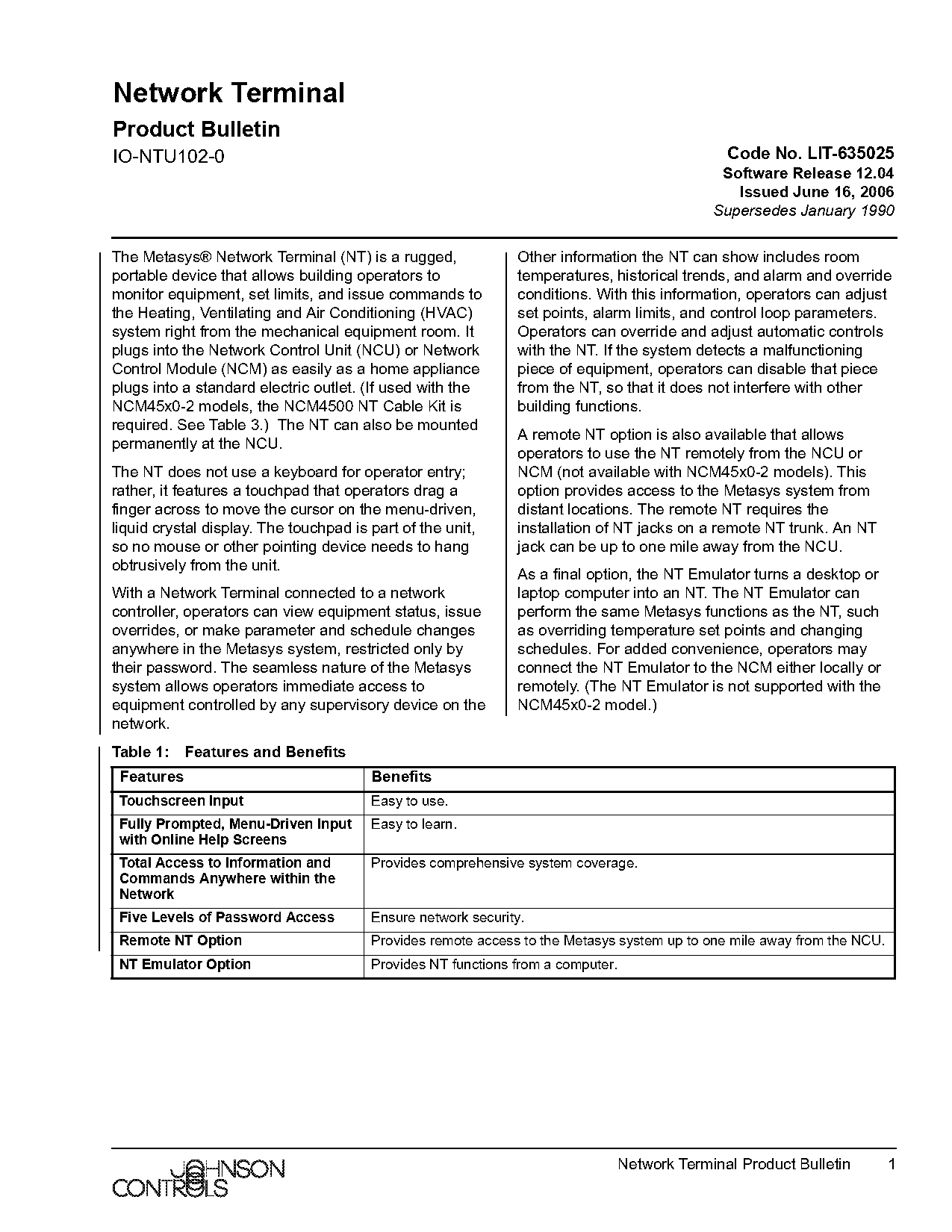 network controls using terminals