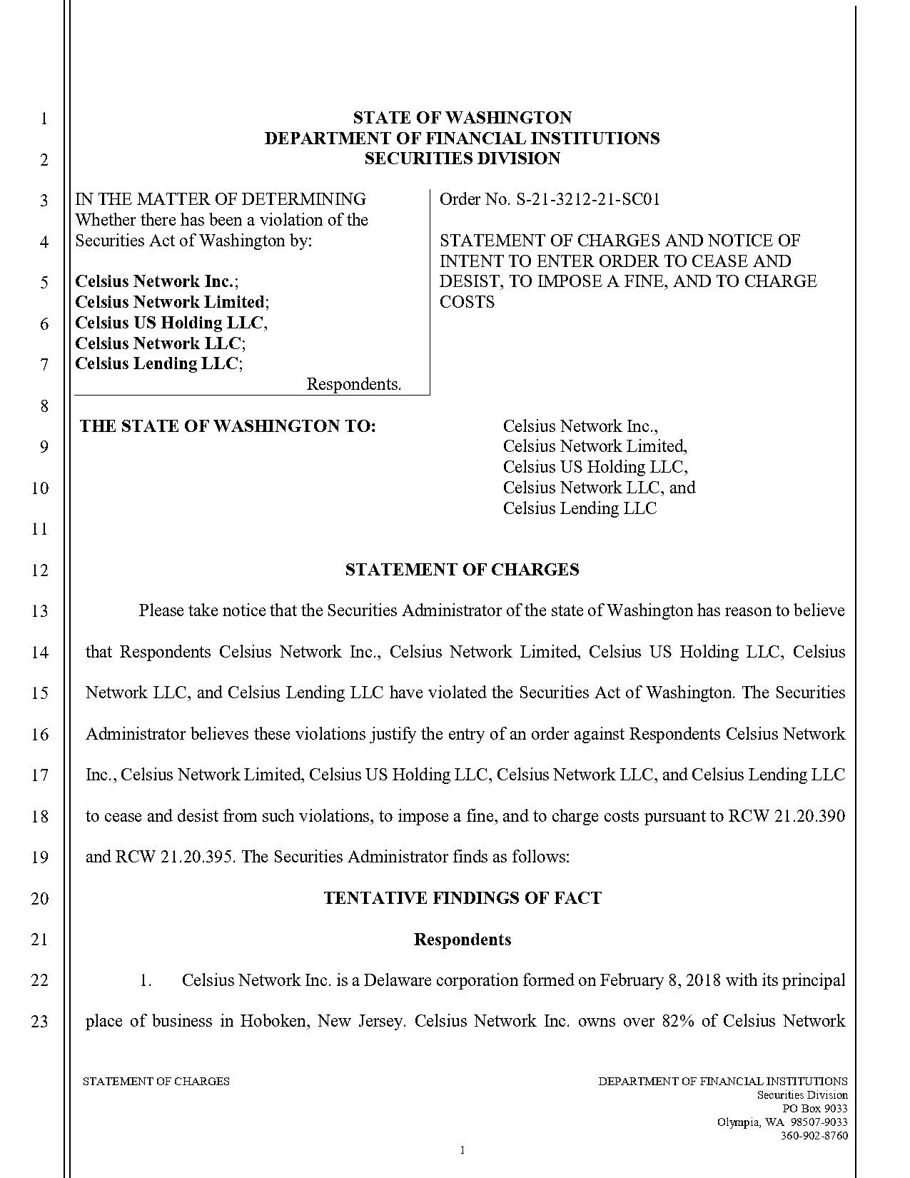 states act against celsius network