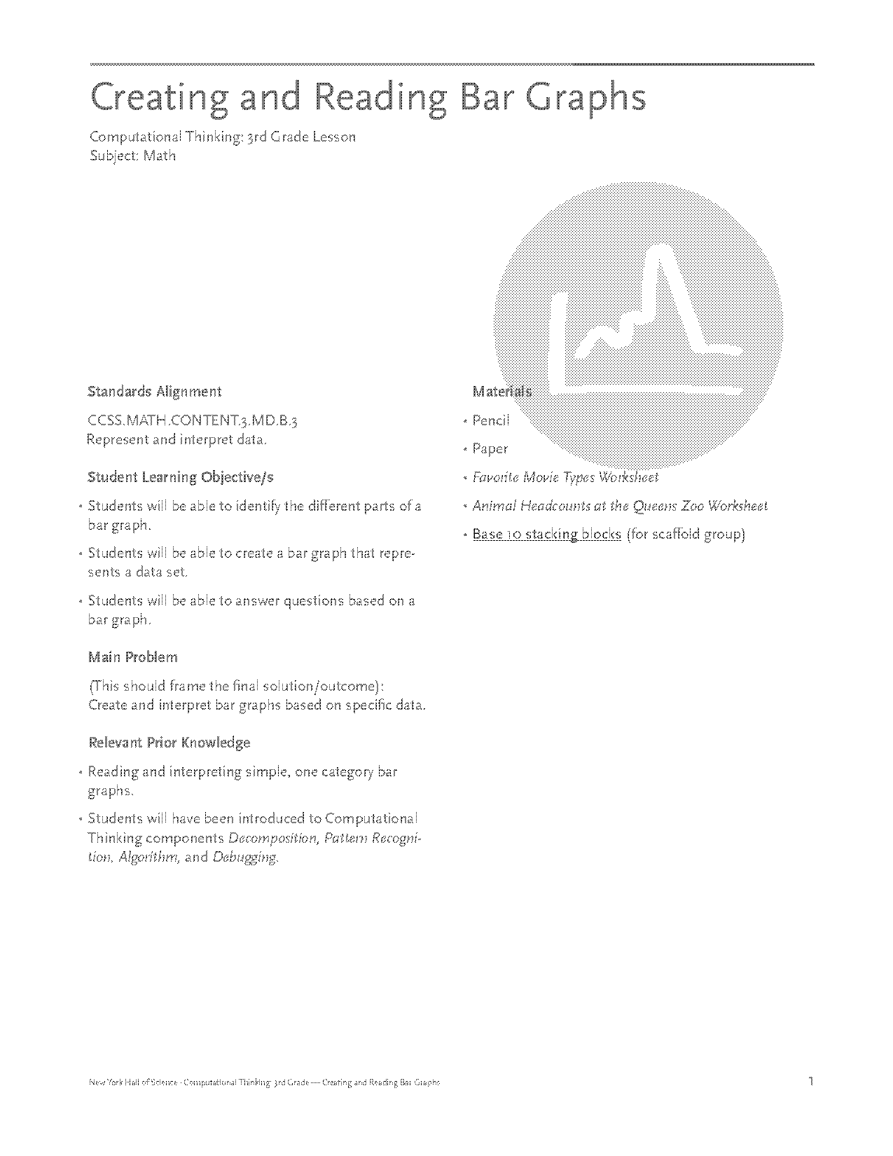 parts of a bar graph worksheet