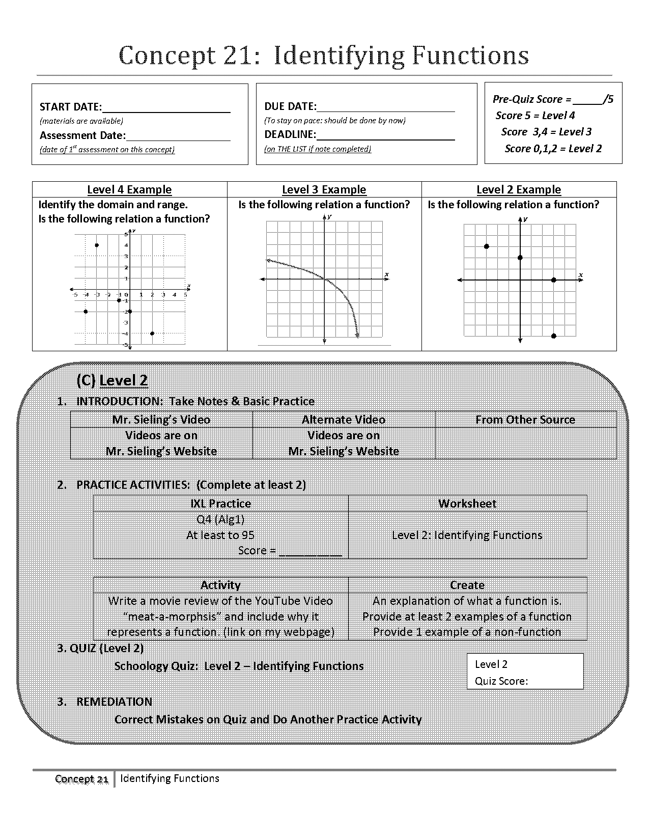 function or not a function worksheet