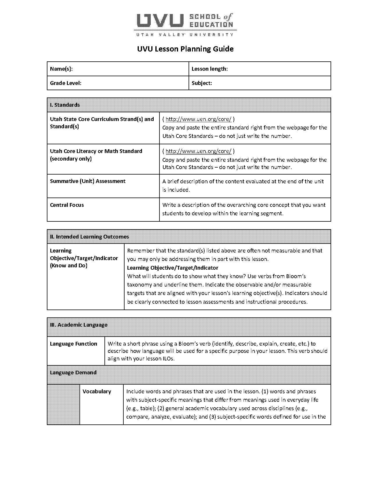 a sample math lesson plan