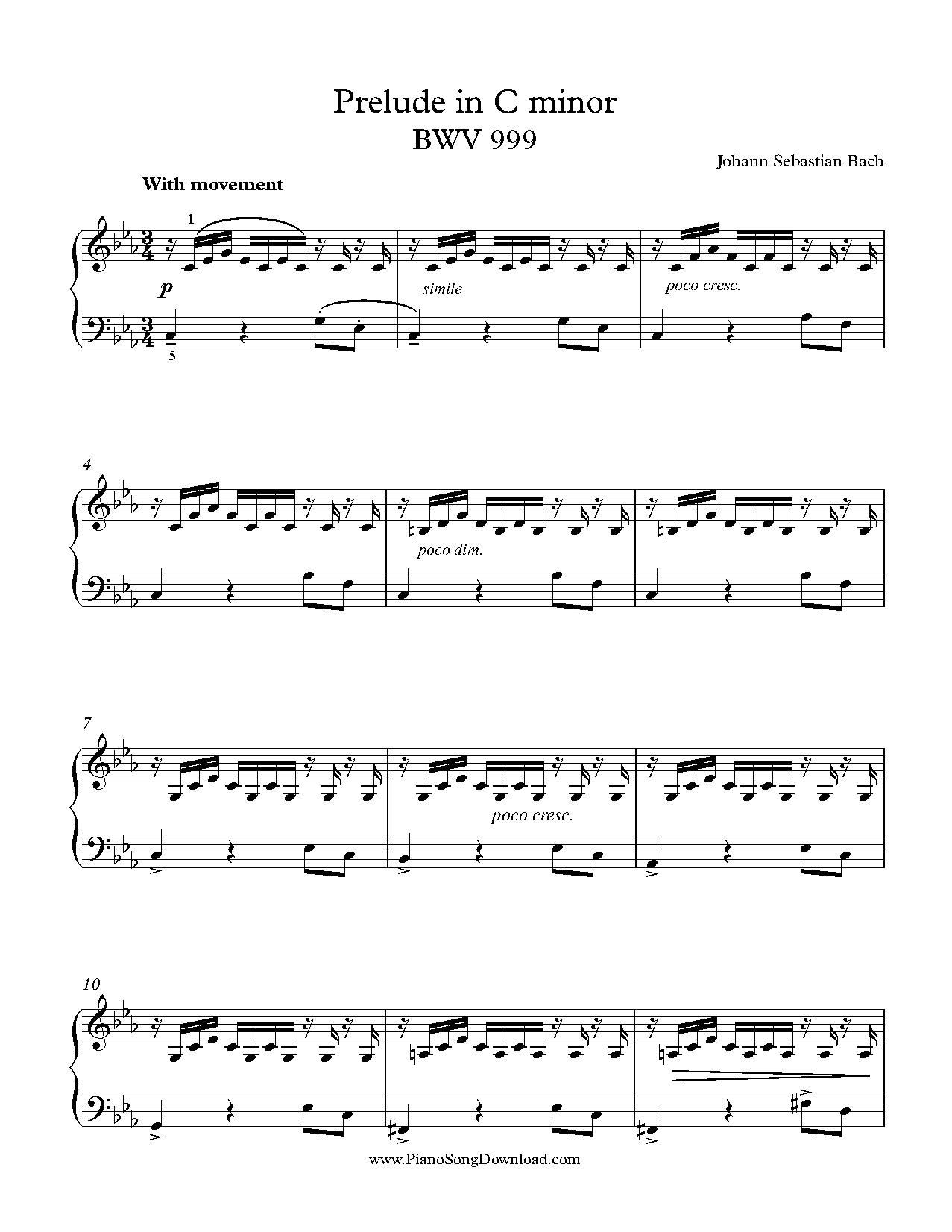 bach prelude in c minor sheet music pdf