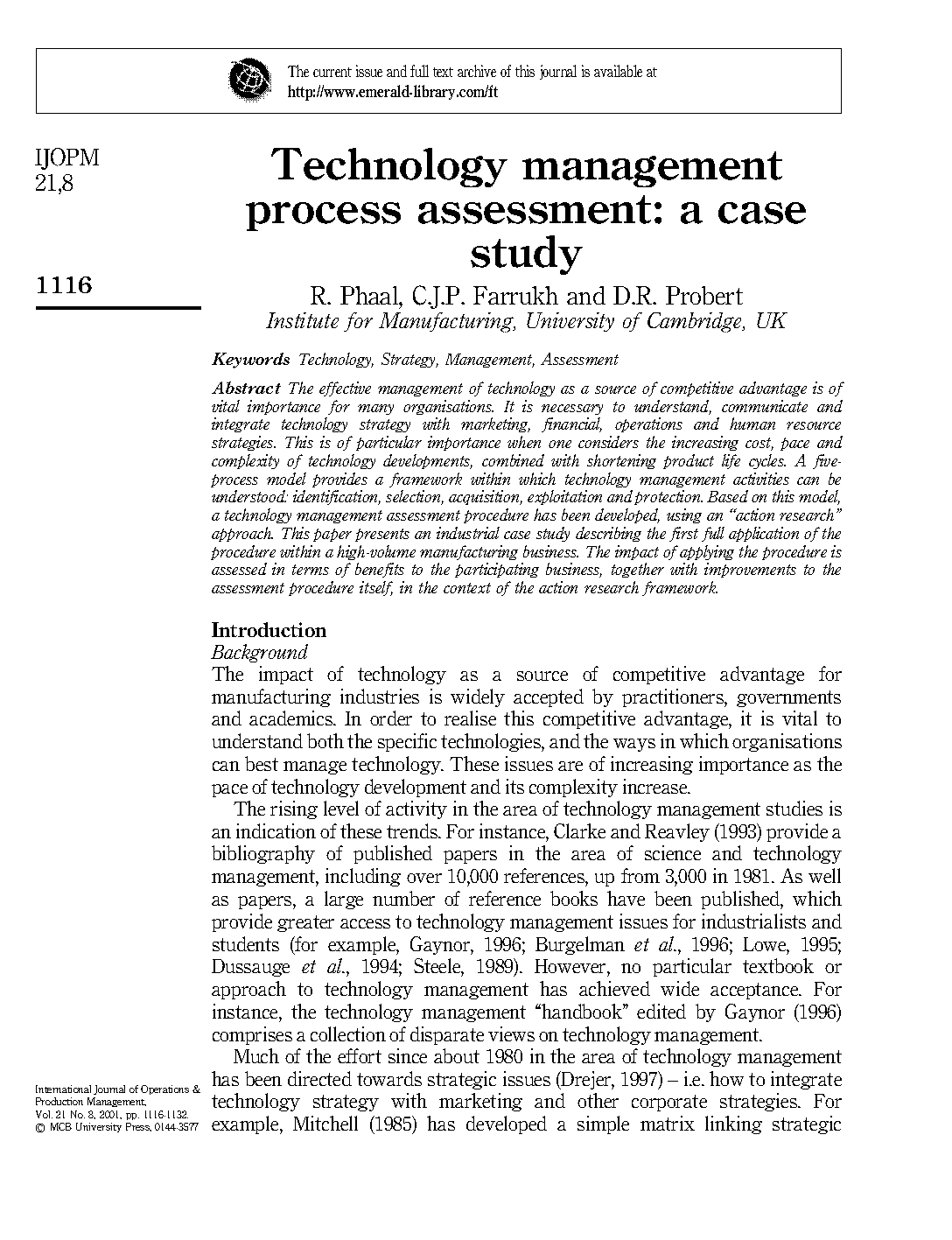 handbook of technology management gaynor pdf