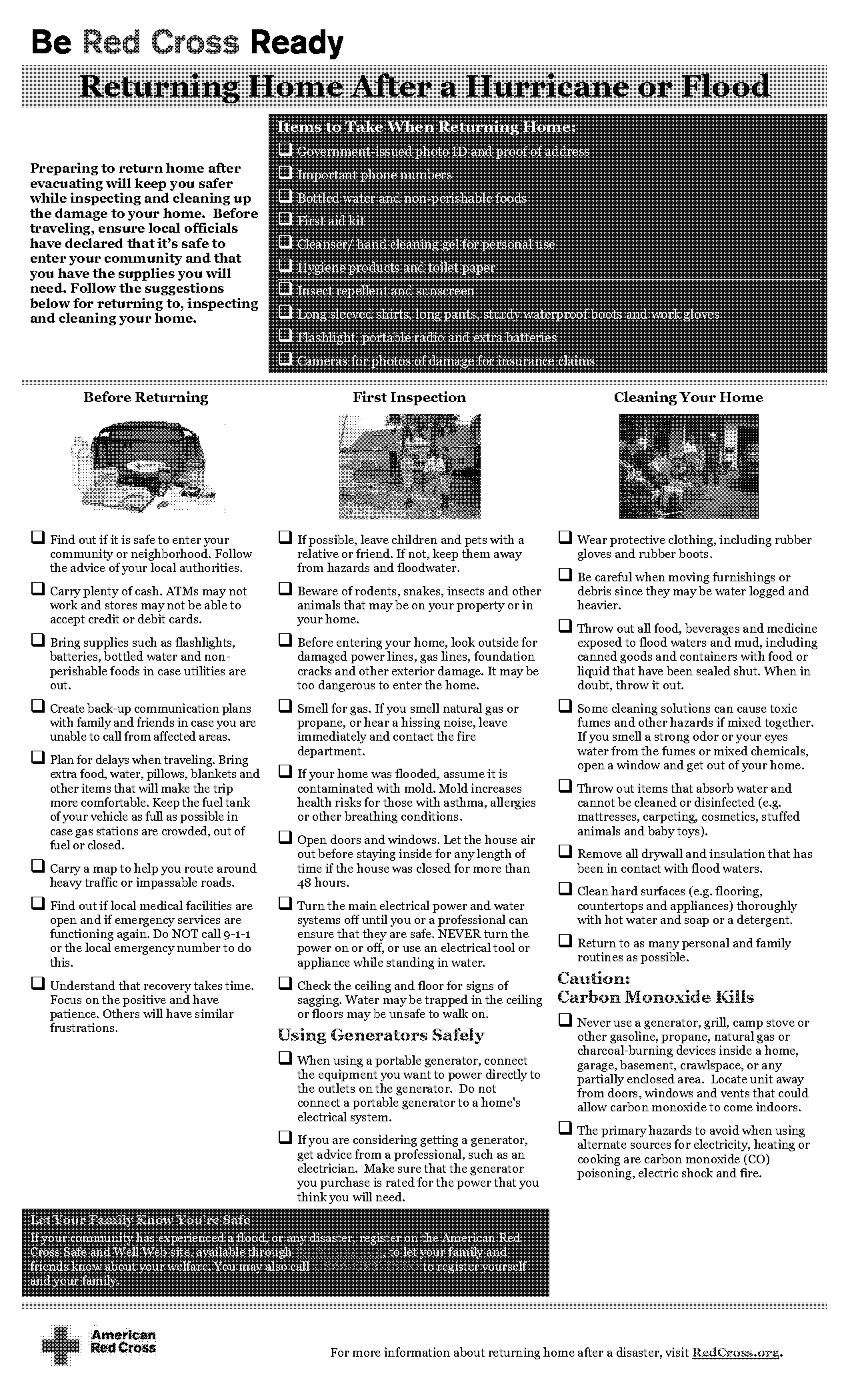 be red cross ready hurricane safety checklist