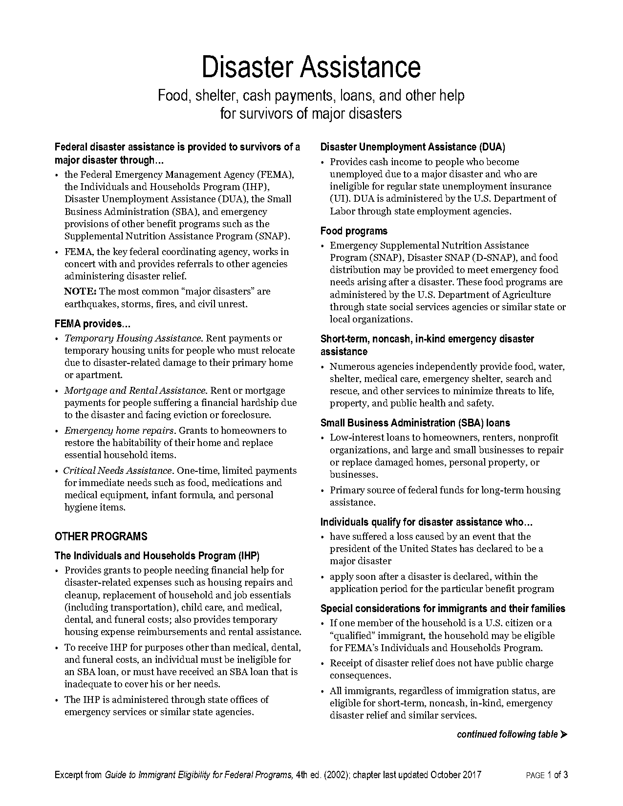 individuals and households program unified guidance