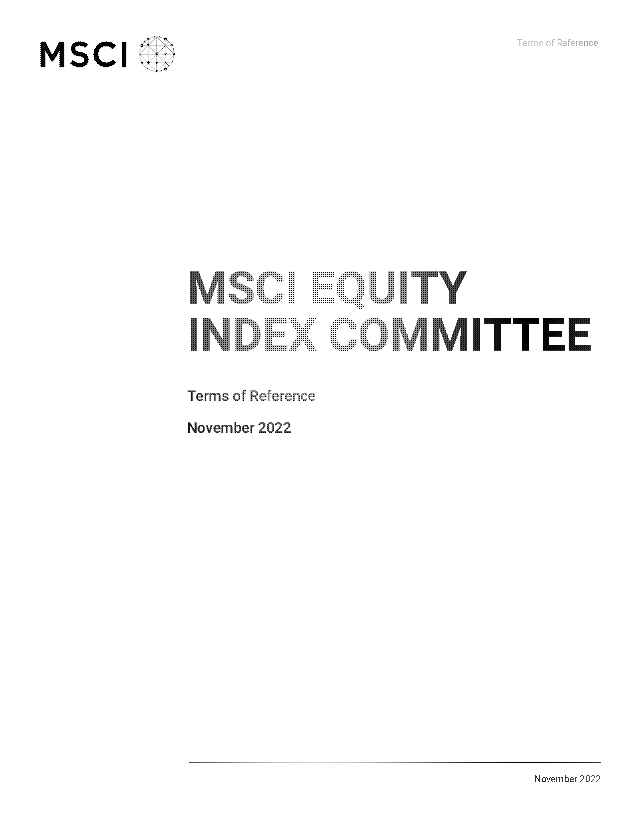 equity committee terms of reference