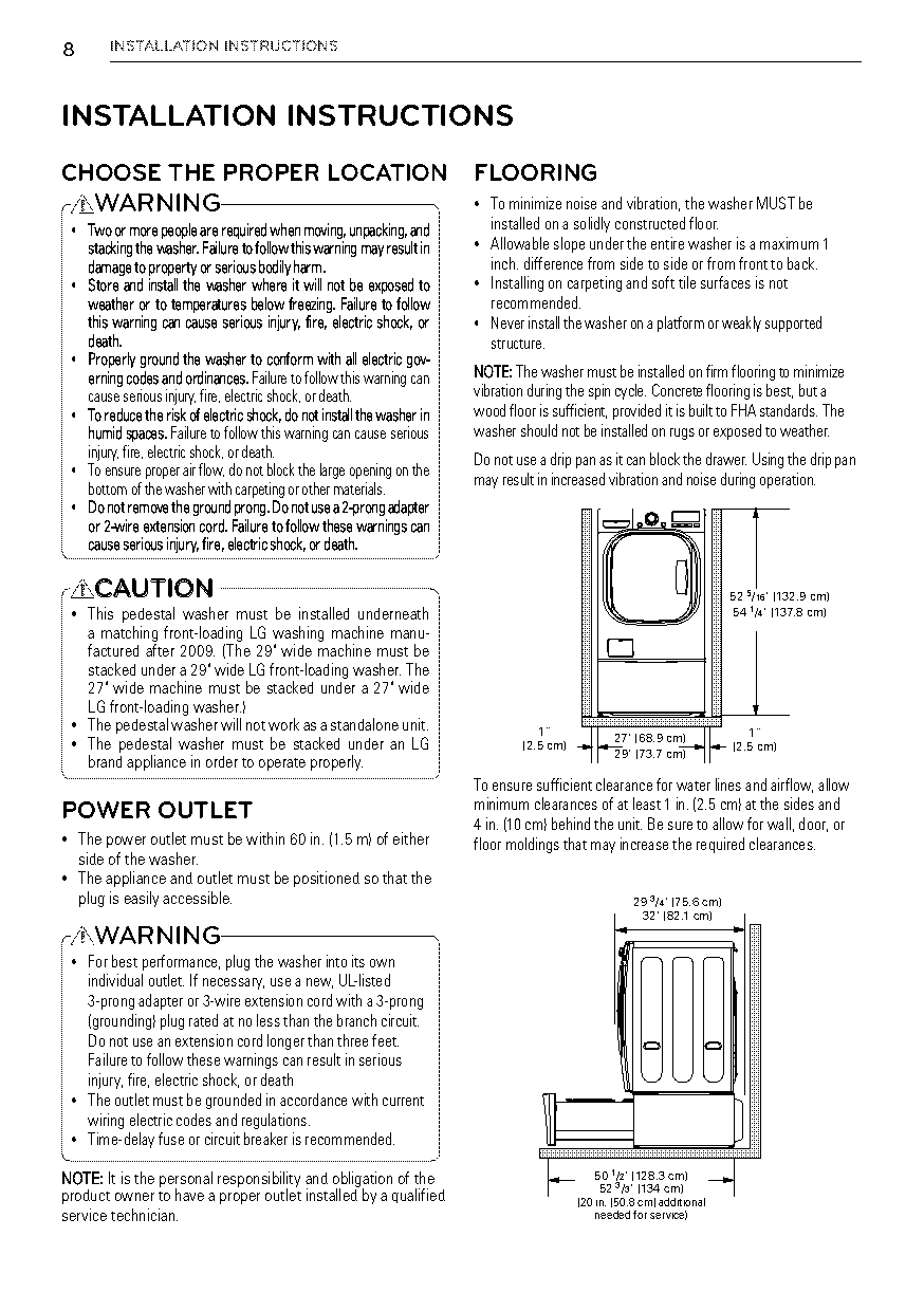 lg washing machine front loader instructions