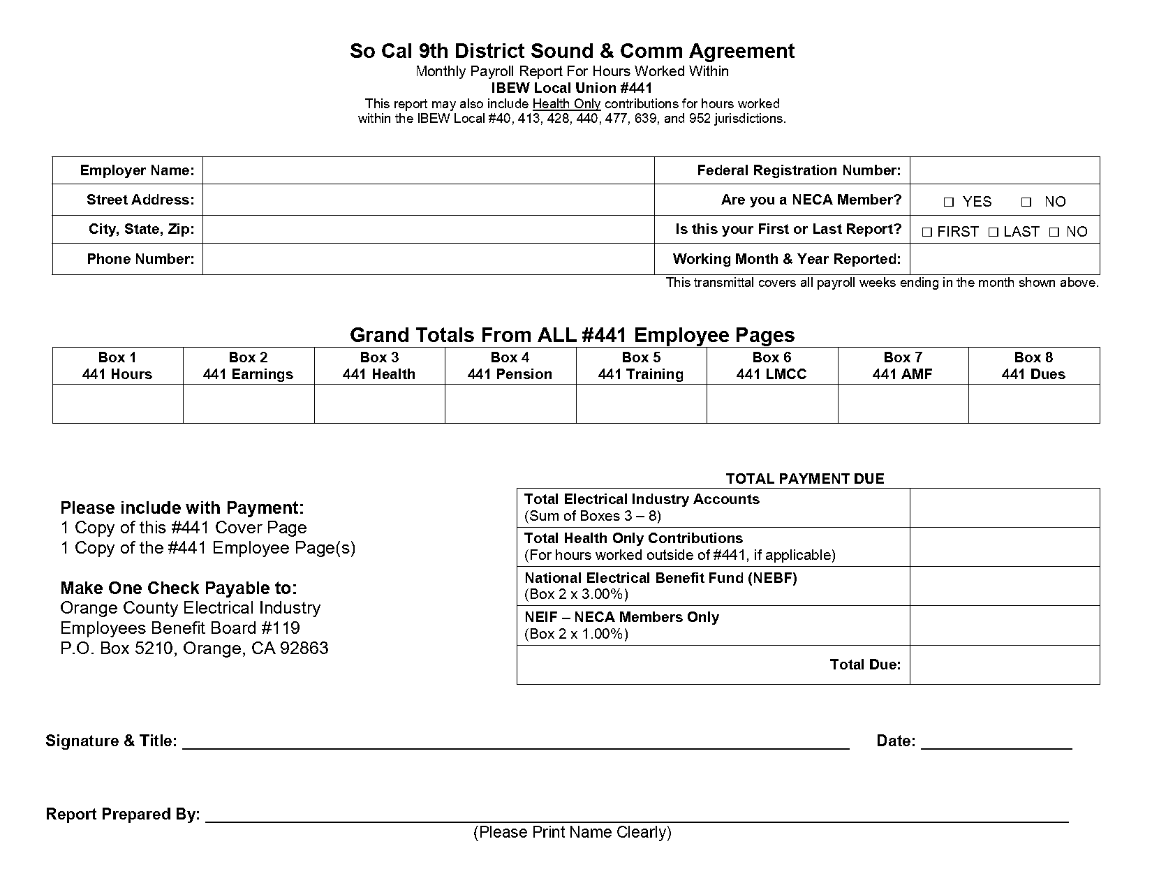 southern california sound agreement