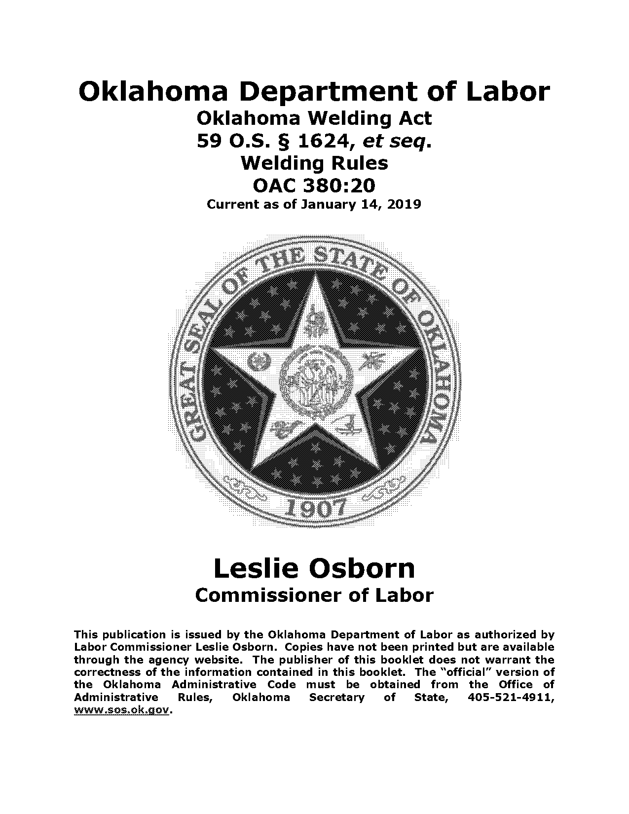 oklahoma department of labor welding certification renewal