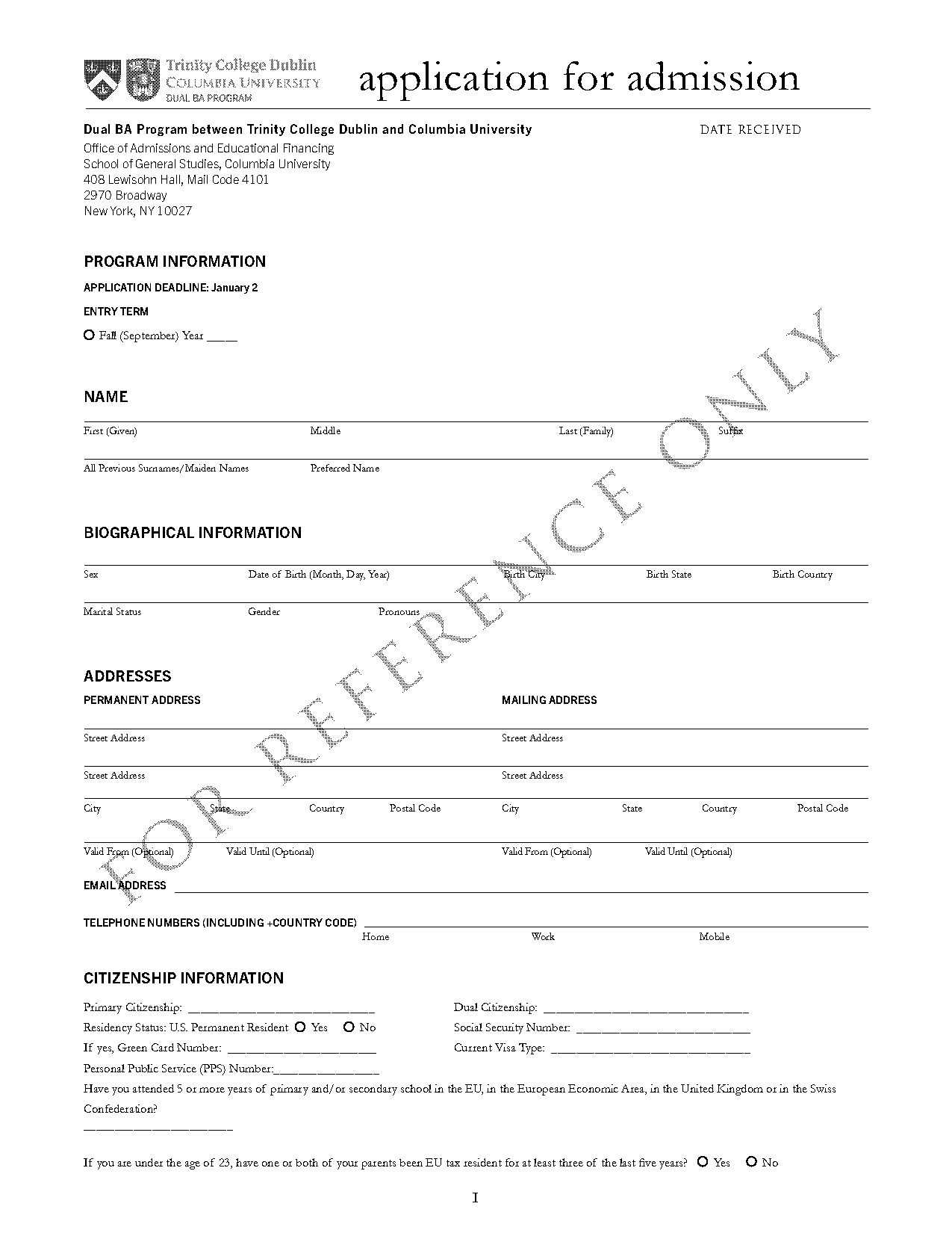 trinity university request transcript