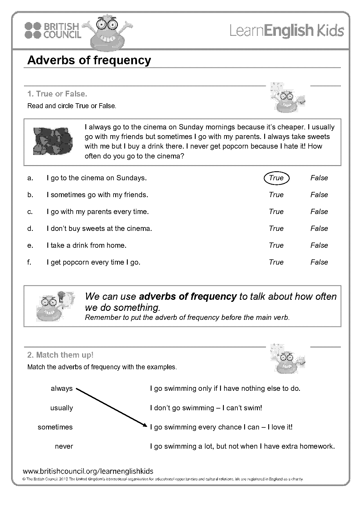 frequency adverbs worksheet pdf