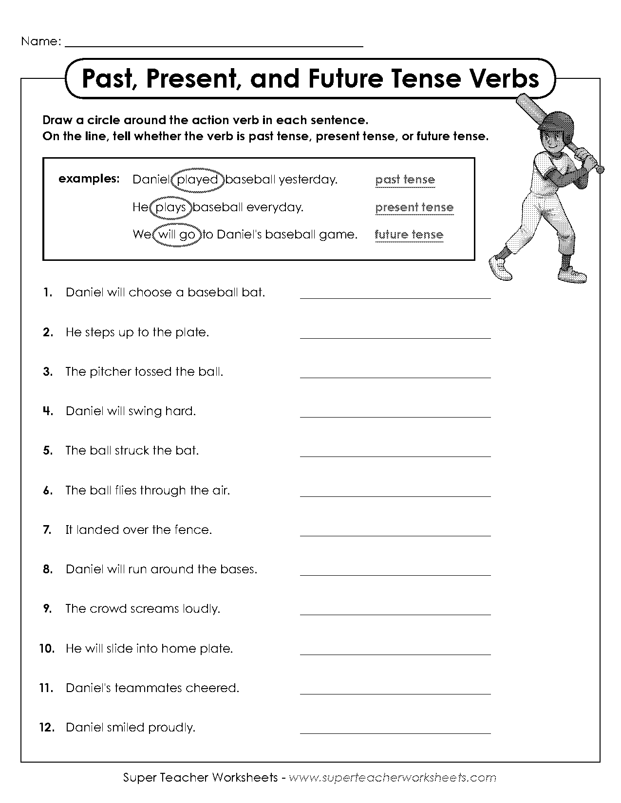 identifying past present and future tenses worksheets