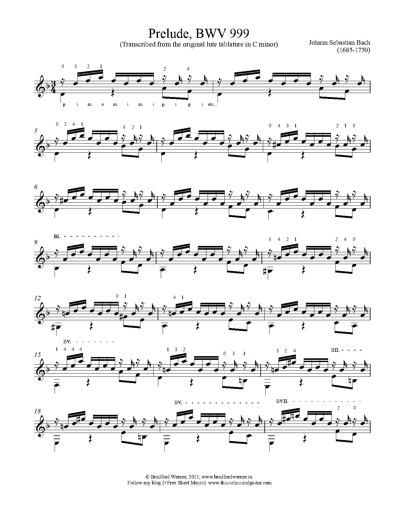 bach prelude in c minor sheet music pdf