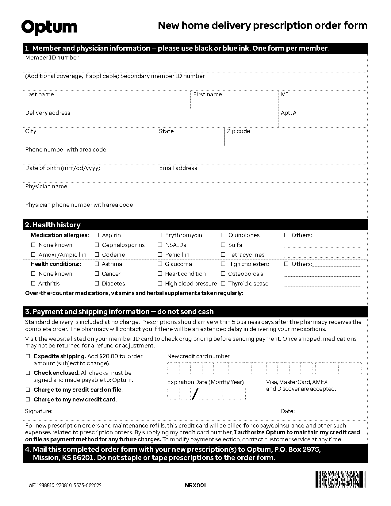 mission mail order form