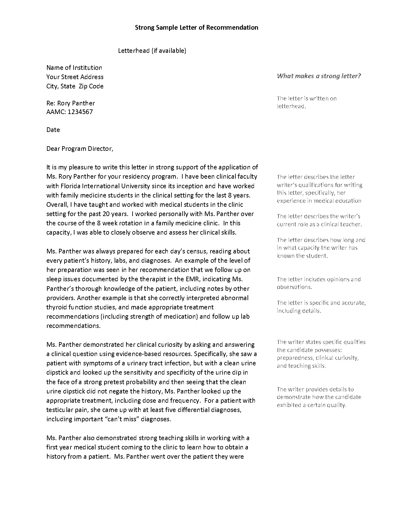 letter of recommendation template for student council