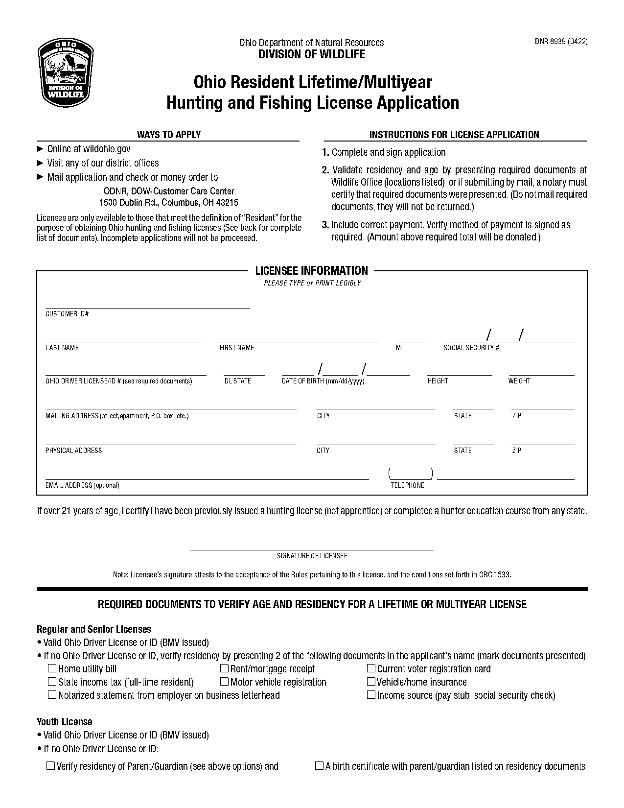 documents needed to get license in ohio