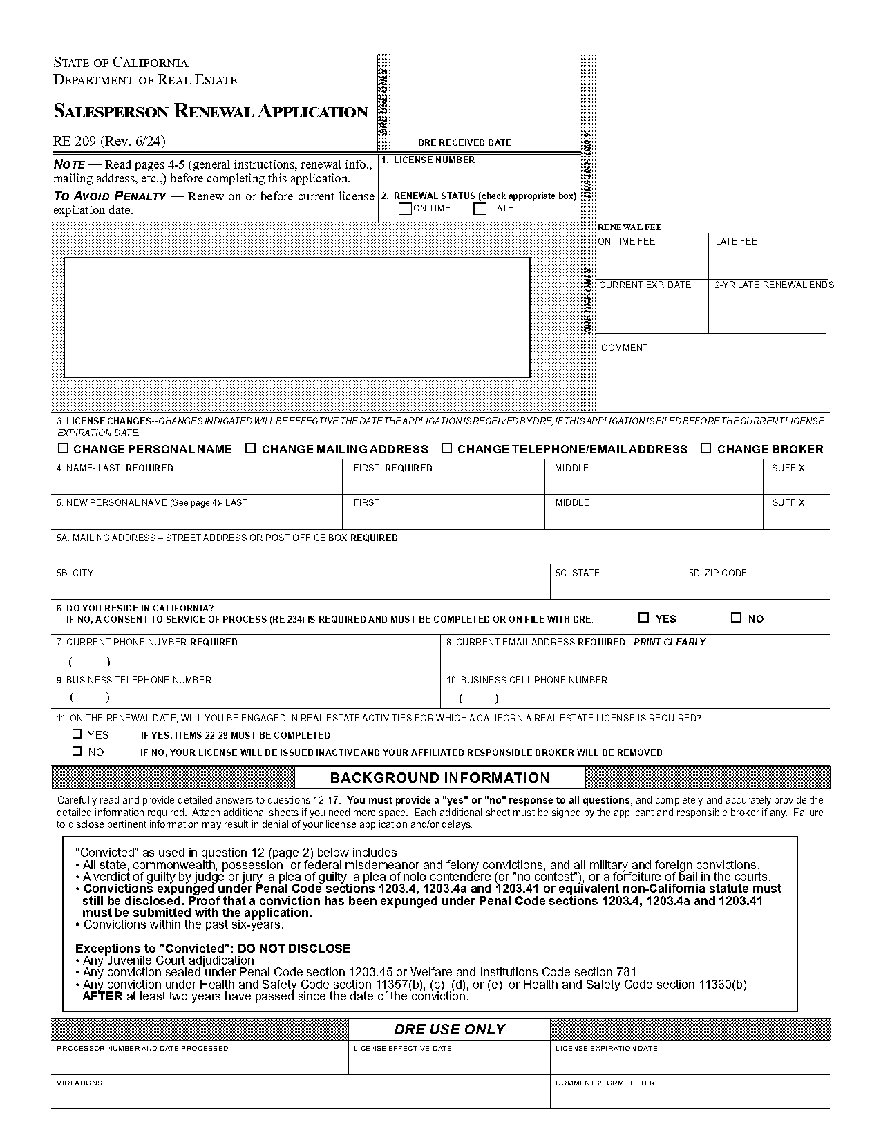 how to fill the check to renuwal application