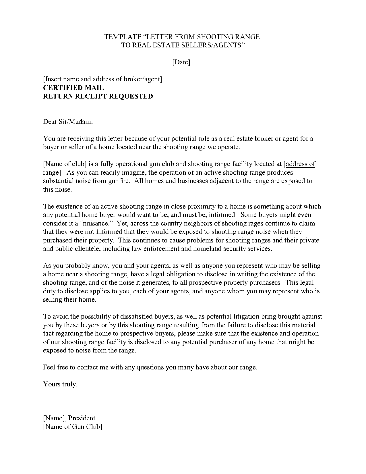 letter to sellers of home sample