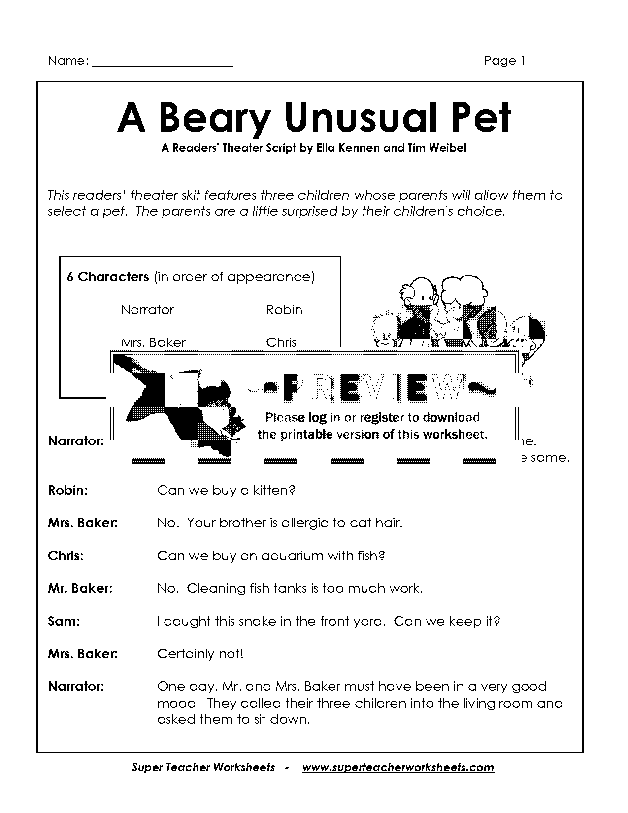 bear for preschoolers worksheet