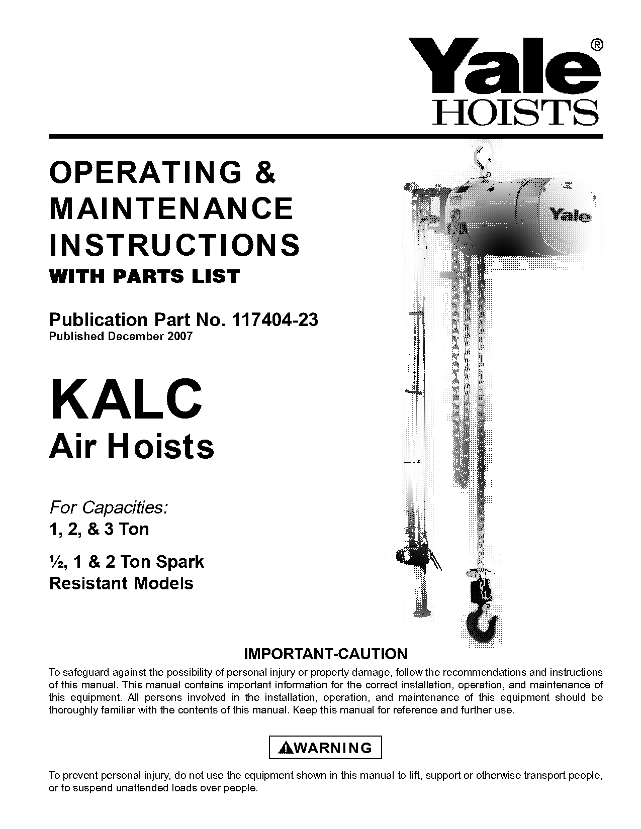 yale electric chain hoist manual pdf