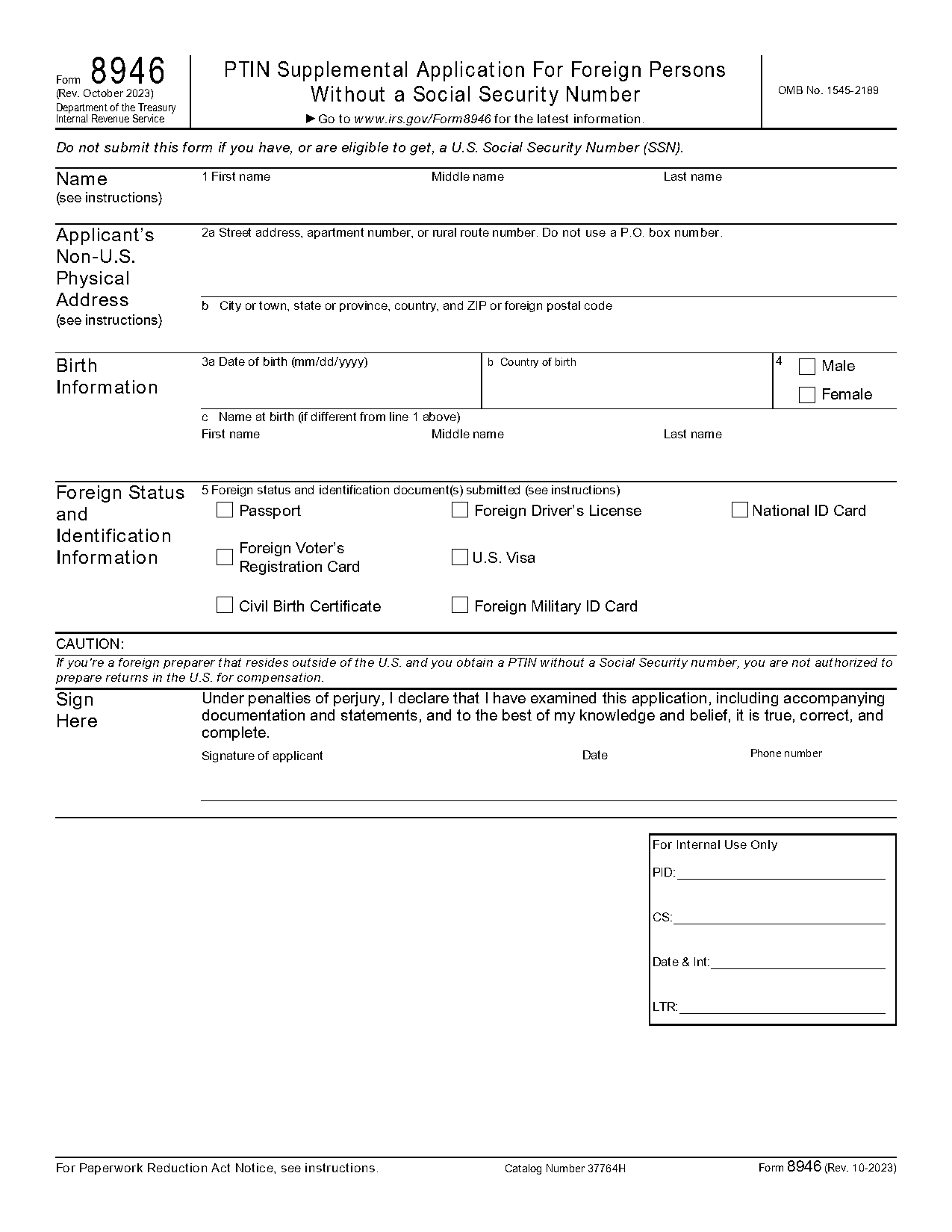 citizenship id for us citizen on the india visa application