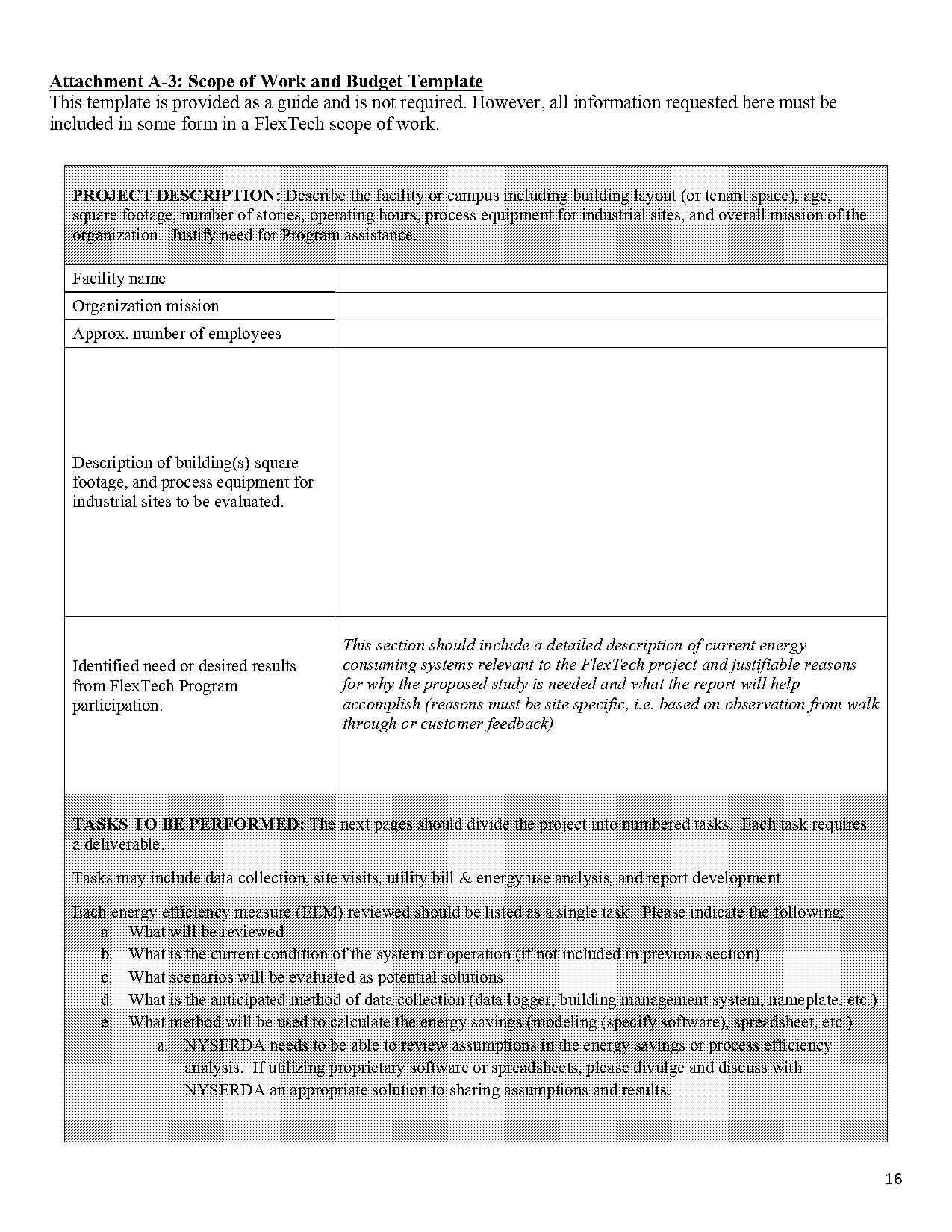 software scope of work sample