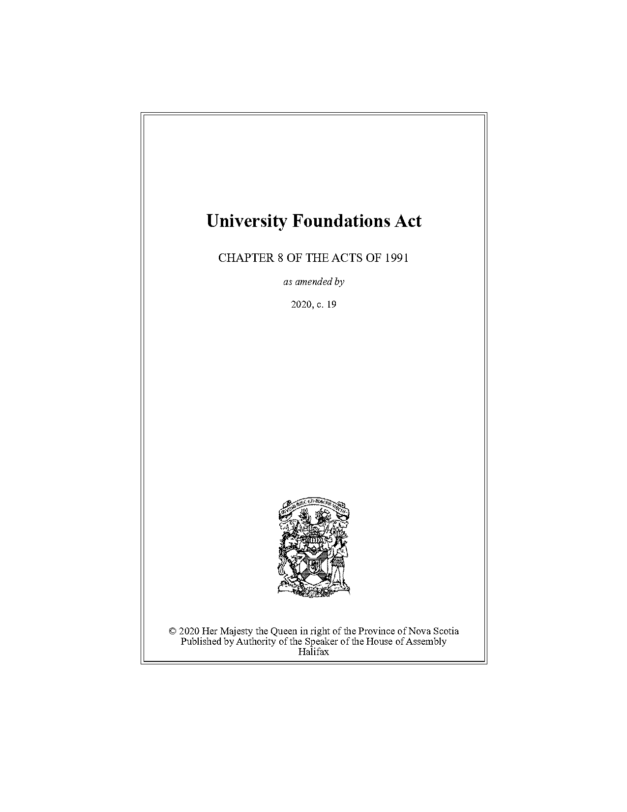 university foundations act nova scotia