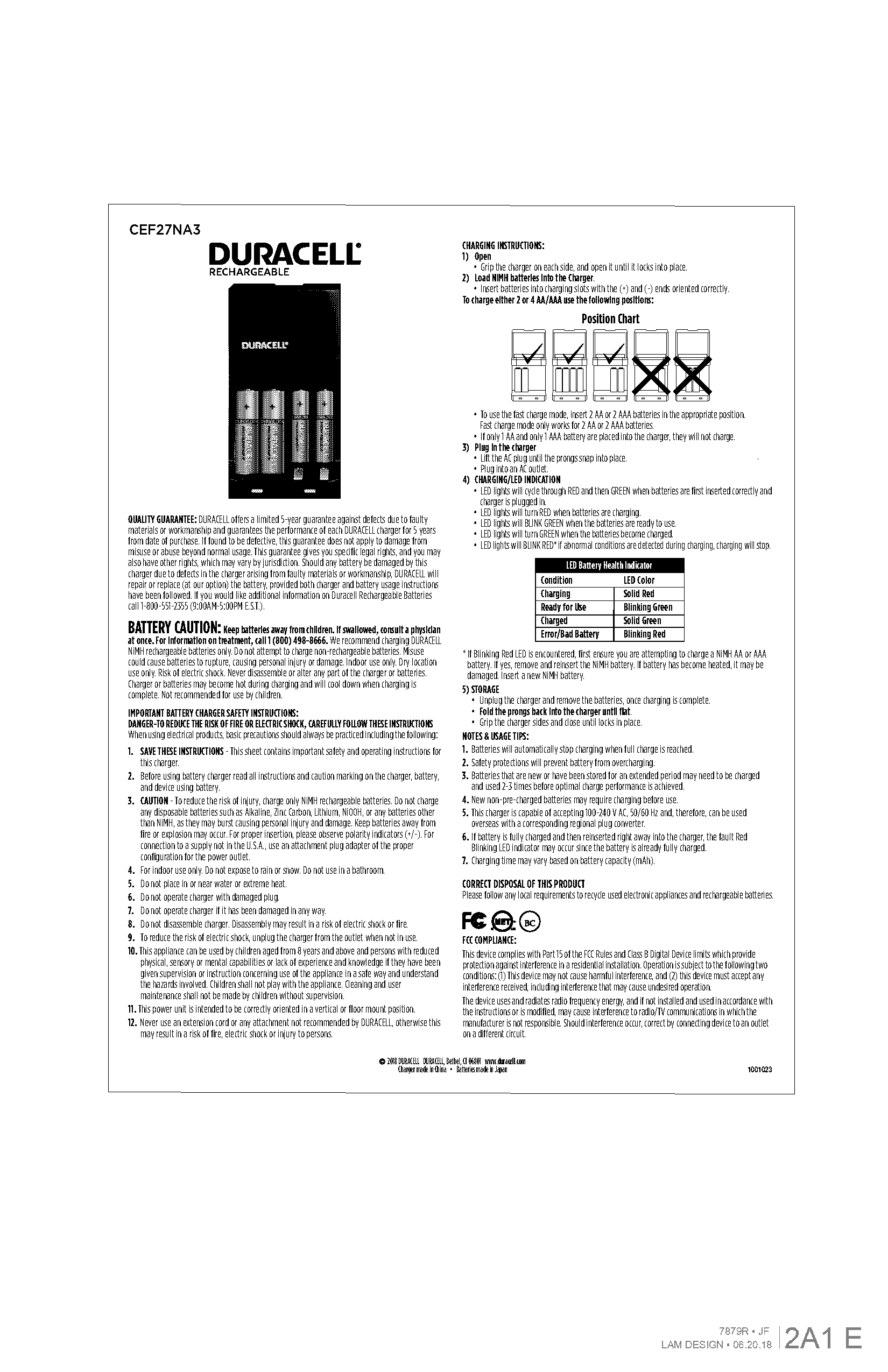 duracell aa charger instructions