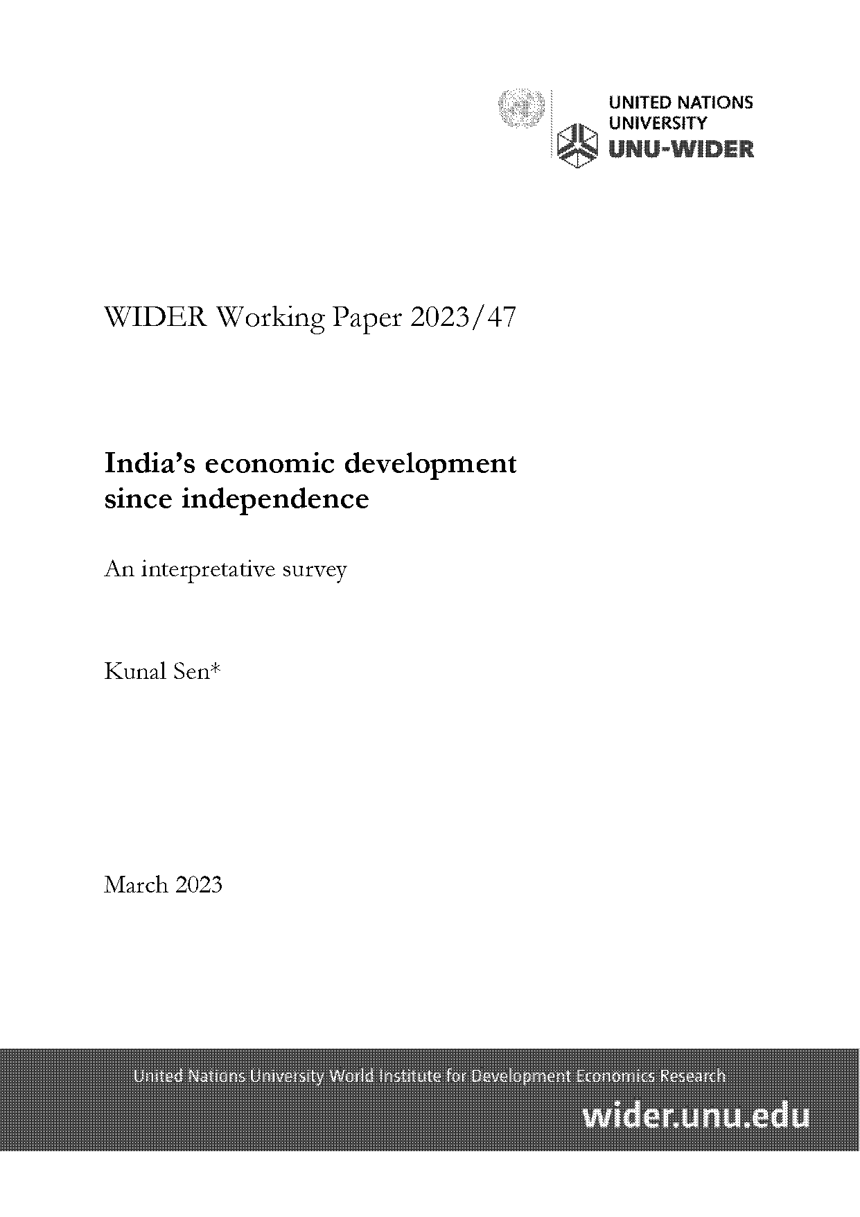 economic development of india since independence pdf